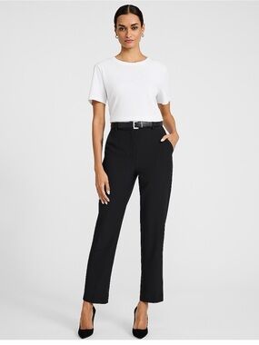 Express editor Black Straight-Leg Dress ankle Pants for Women